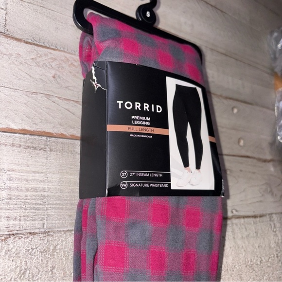 TORRID FULL LENGTH SIGNATURE WAIST PREMIUM LEGGINGS SIZE 5X Scarlett Plaid - Picture 4 of 15